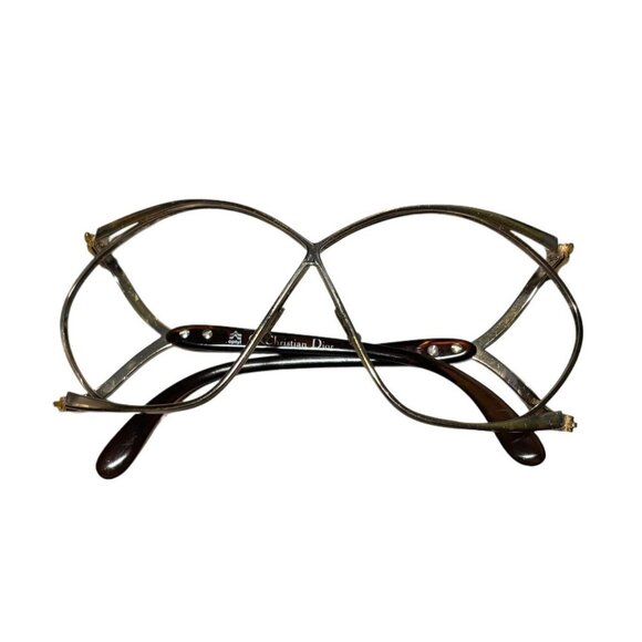 Vtg Christian Dior Gold Brown Designer Butterfly Womens Sunglasses Frame Only - Picture 1 of 4